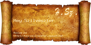 Hey Szilveszter névjegykártya